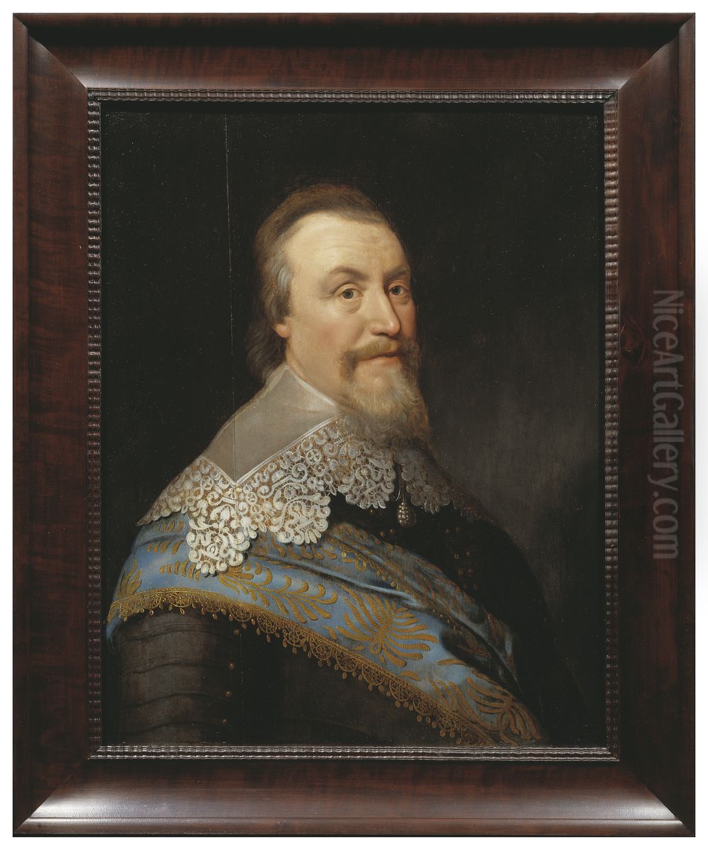 Axel Oxenstierna af Sodermore (1583-1654), greve, rikskansler Oil Painting by Michiel Jansz. van Mierevelt