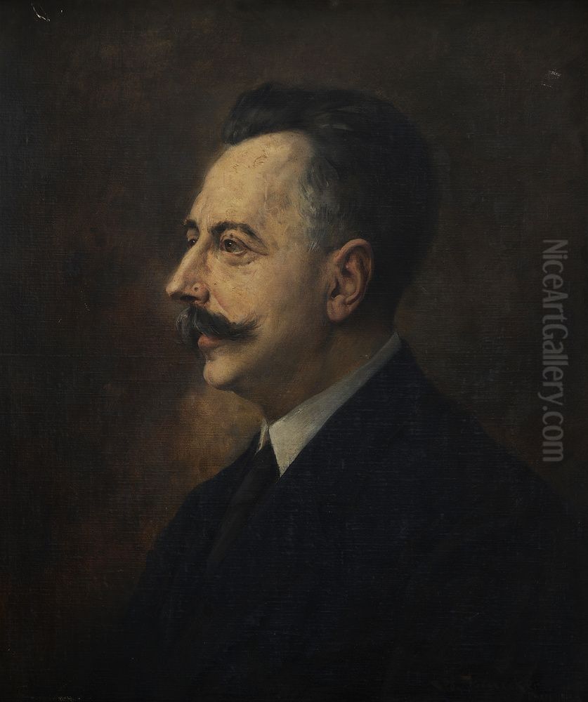 Portrait of Frederic Eccard Oil Painting by Leon Hornecker