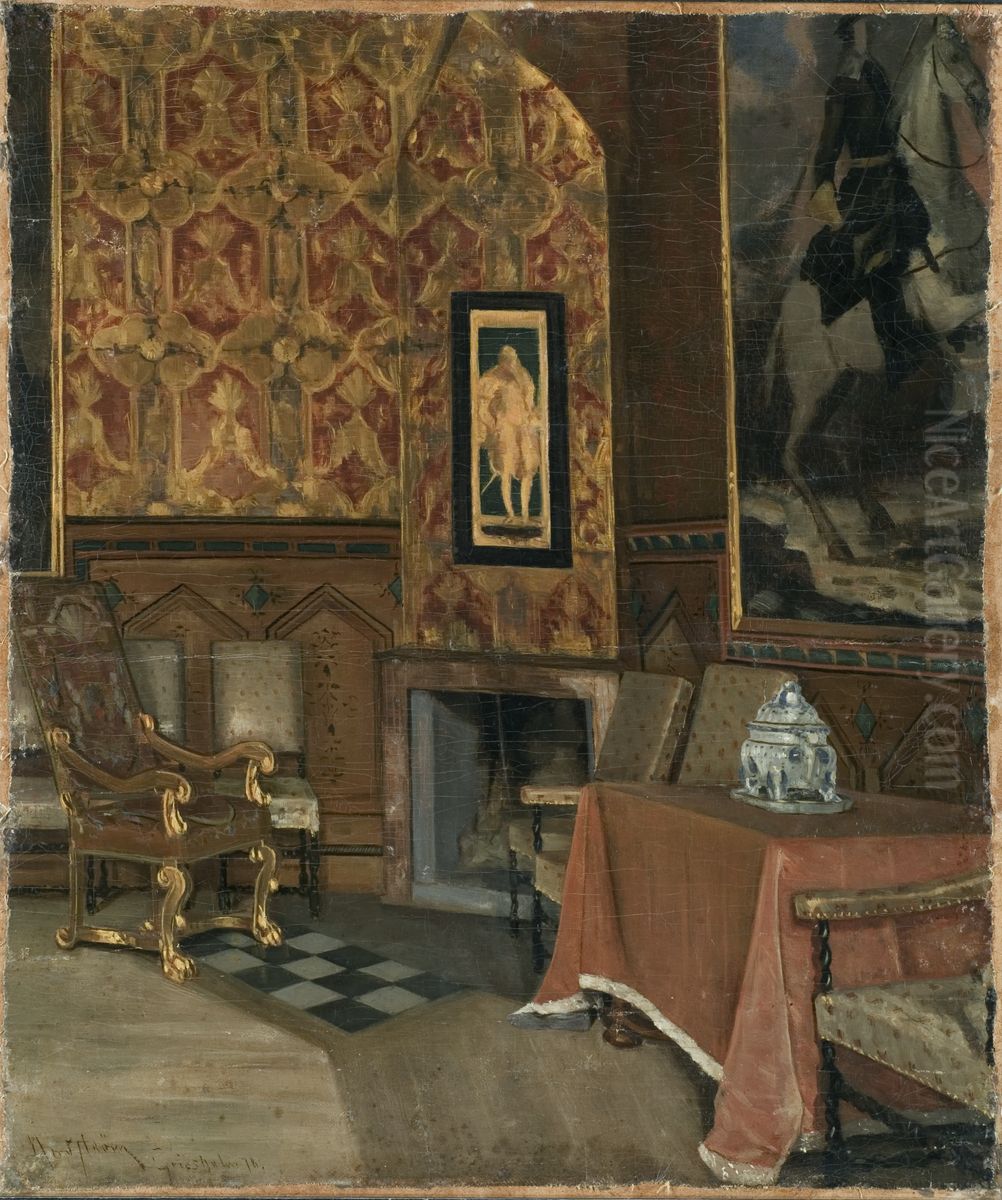 Gripsholms slott, konseljsalen Oil Painting by Karl Nordstrom