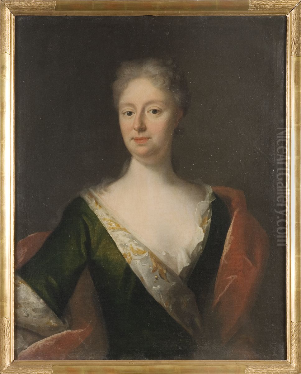 Sofia Gyllenstierna af Ulaborg (1682-1722), friherrinna, g.m. friherre Adolf Herman Wrangel af Lindeberg Oil Painting by Georg Desmarees