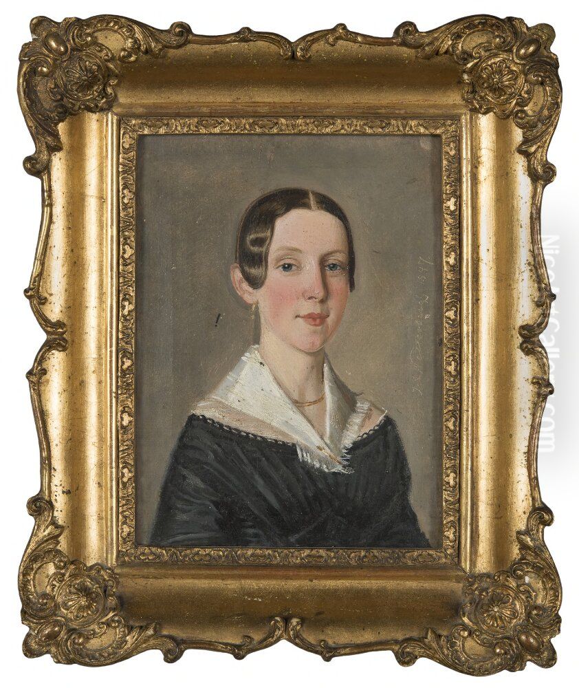 Elise Ljungman, g.m. fargerifabrikor och barnhusdirektor Signeul i Uddevalla Oil Painting by Alexis Wetterbergh