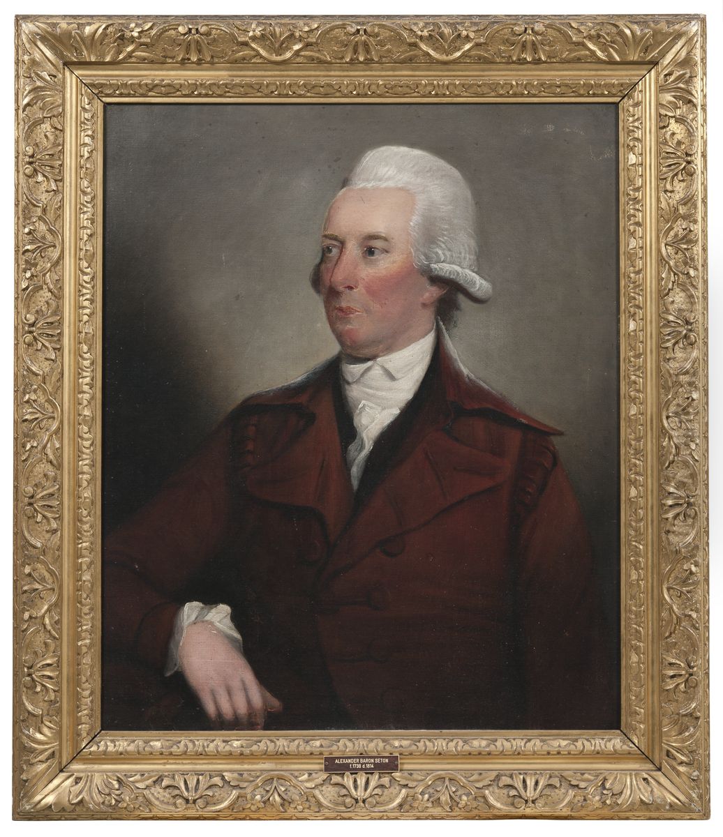 Alexander Baron Seton (1738-1814), jur.dr., godsagare, fodd i Skottland, verksam i Sverige och Skottland, g.m. 1. Elizabeth Angus, 2. Anne Innes of Cathlow, systerson till och adopterad av George Seton, agde Ekolsund 1786-1828 Oil Painting by Henry Raeburn