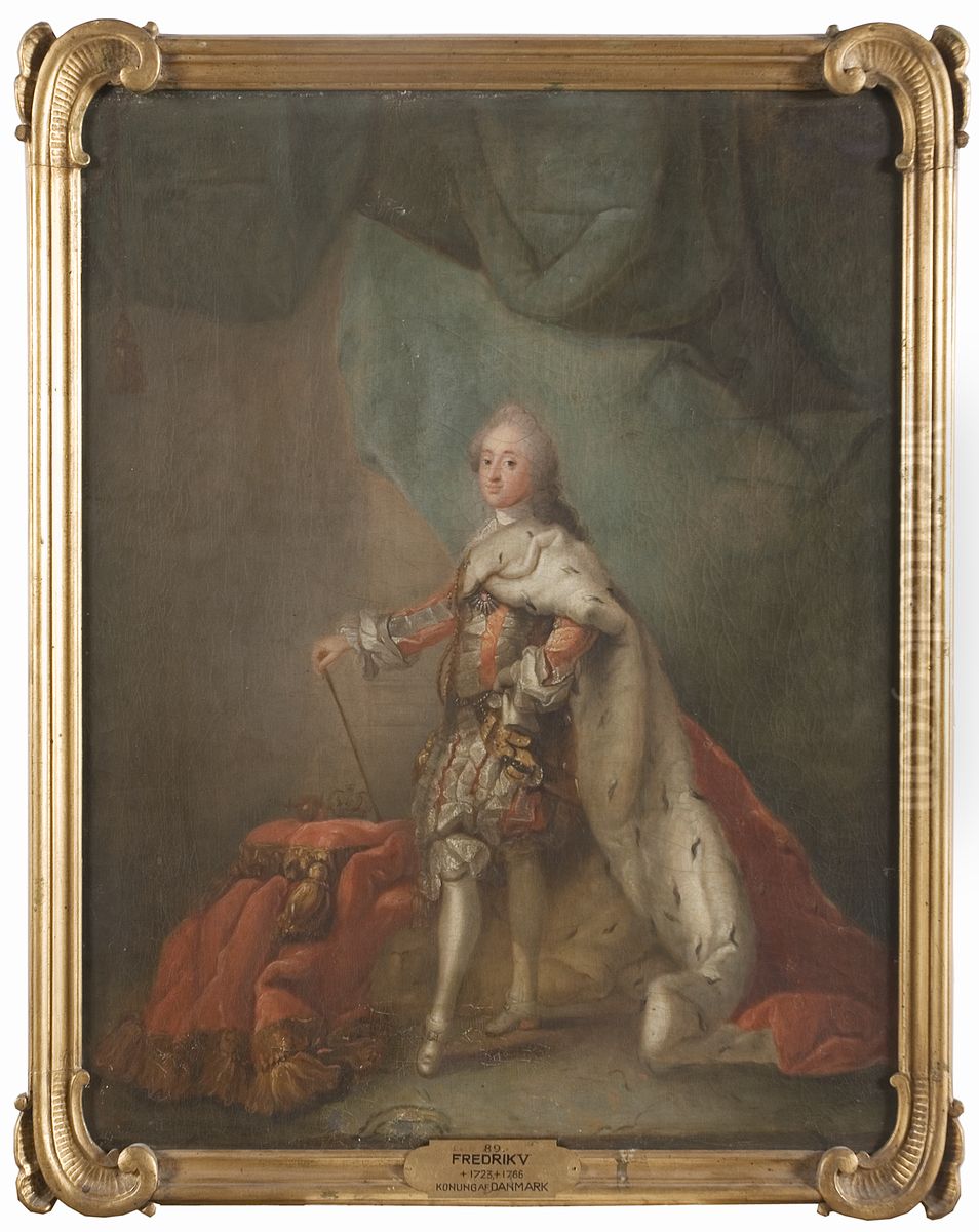 Fredrik V, 1723-66,  konung av Danmark och Norge Oil Painting by Carl Gustaf Pilo