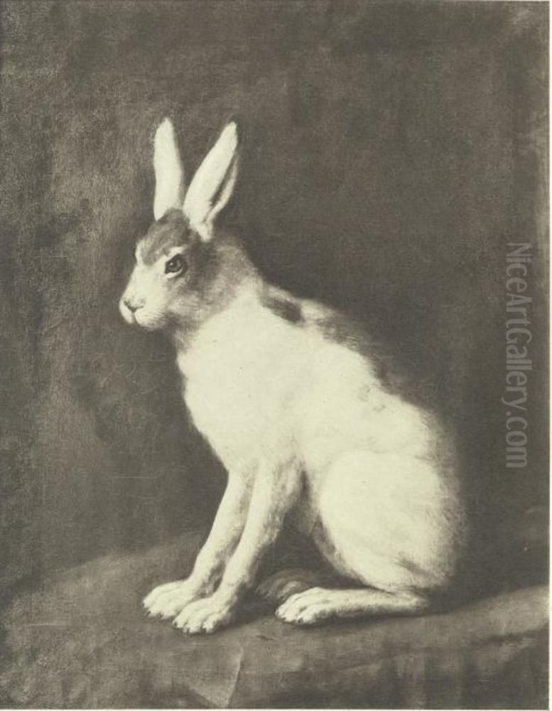 Hare Oil Painting by David Klocker Ehrenstrahl