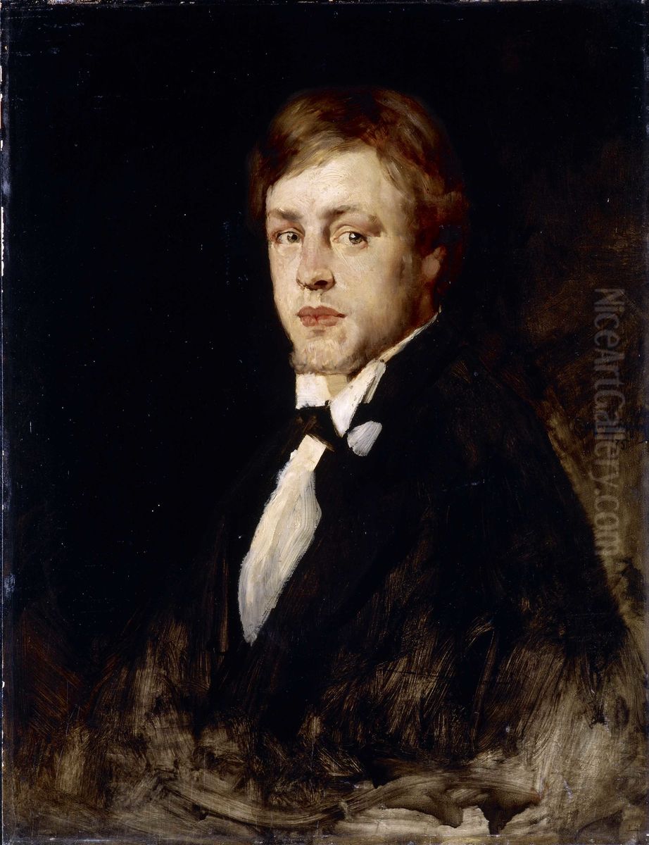 Portrait of Hans Olaf Heyerdahl Oil Painting by Eilif Peterssen
