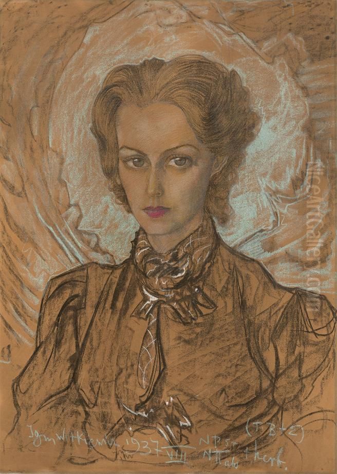 Portrait of Hermina Boreniok Oil Painting by Stanislaw Ignacy Witkiewicz (Witkacy)