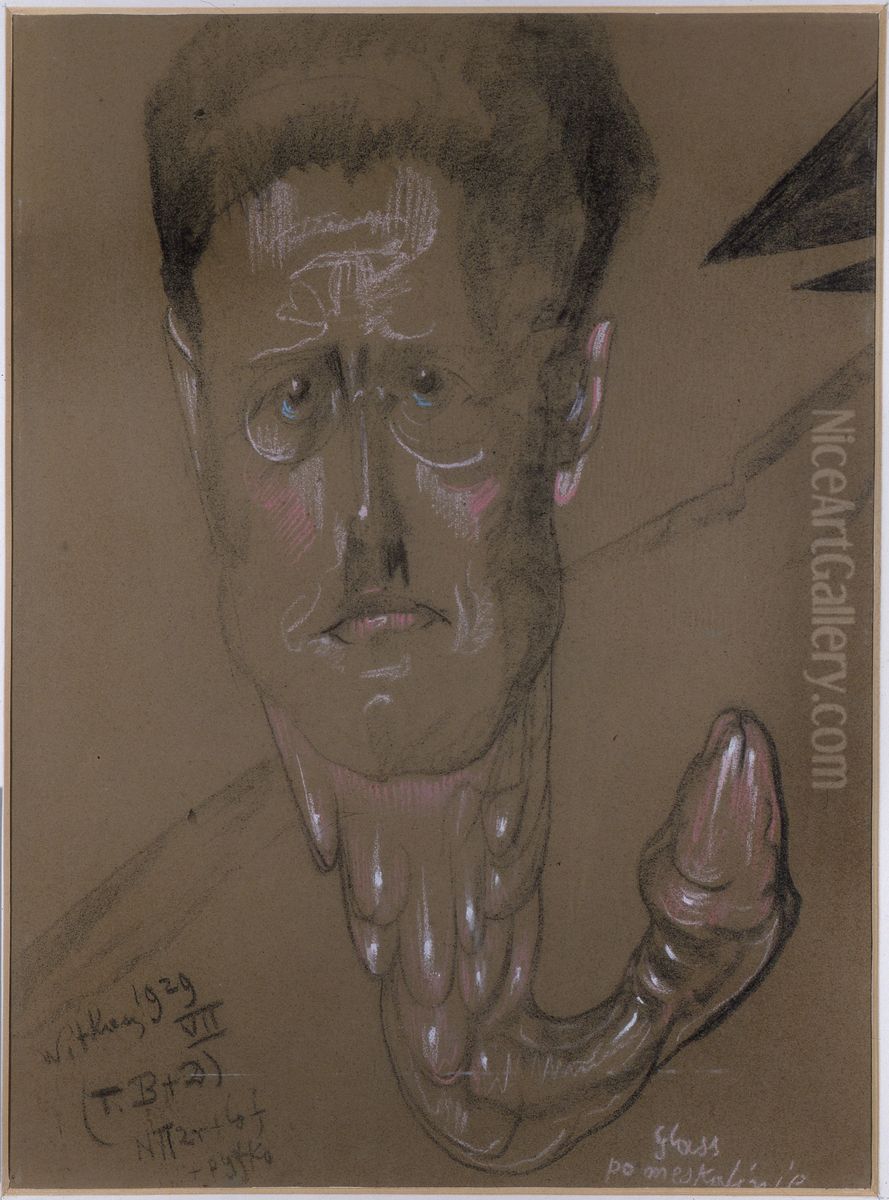 Portret Stefana Glassa Oil Painting by Stanislaw Ignacy Witkiewicz (Witkacy)