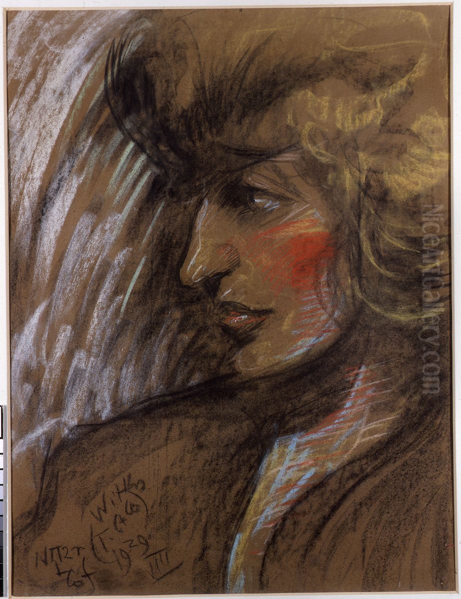 Portrait of Nena Stachurska Oil Painting by Stanislaw Ignacy Witkiewicz (Witkacy)