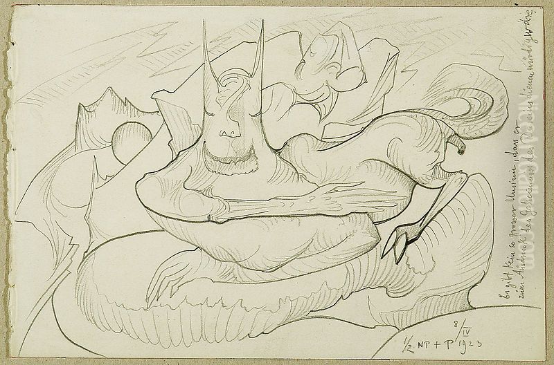 Symbolic composition Oil Painting by Stanislaw Ignacy Witkiewicz (Witkacy)