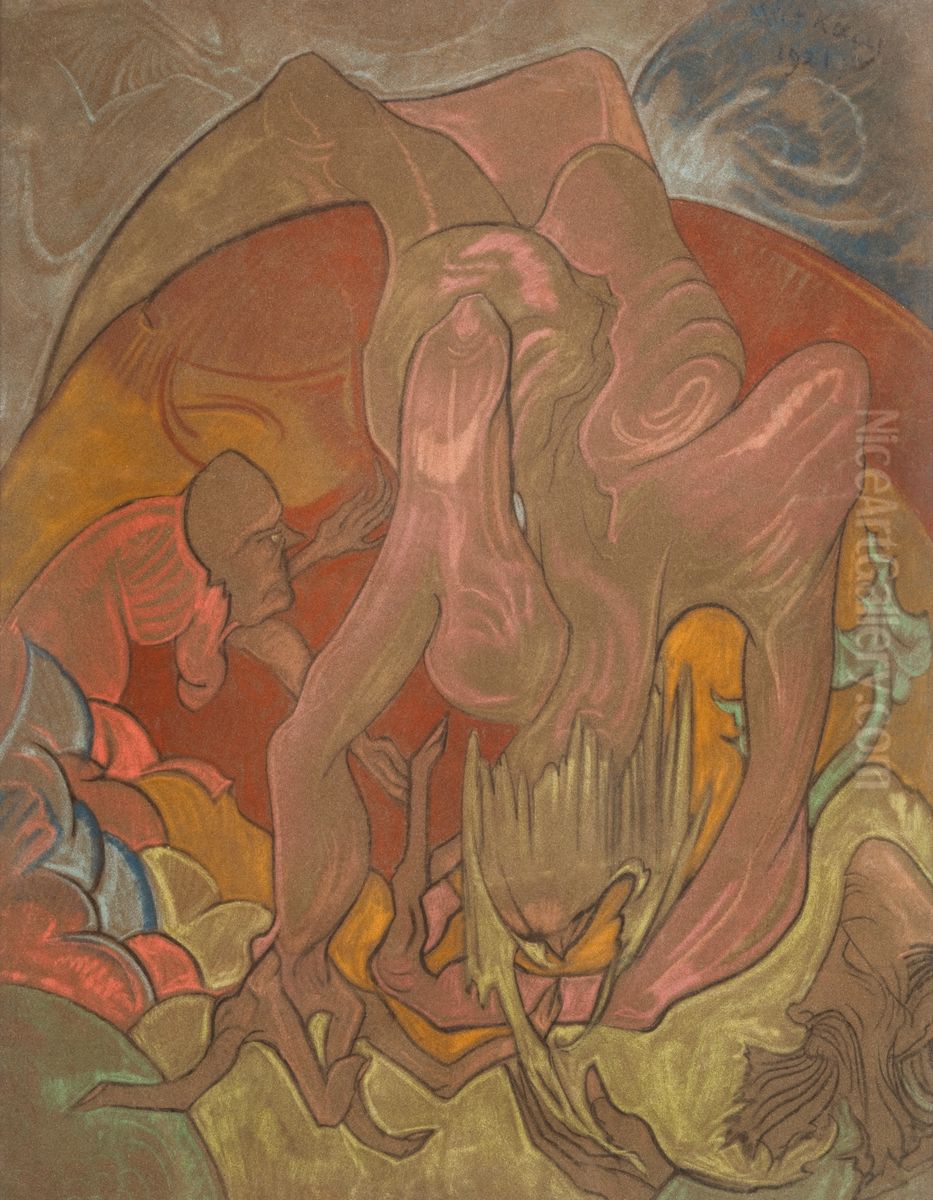 Kompozycja Oil Painting by Stanislaw Ignacy Witkiewicz (Witkacy)