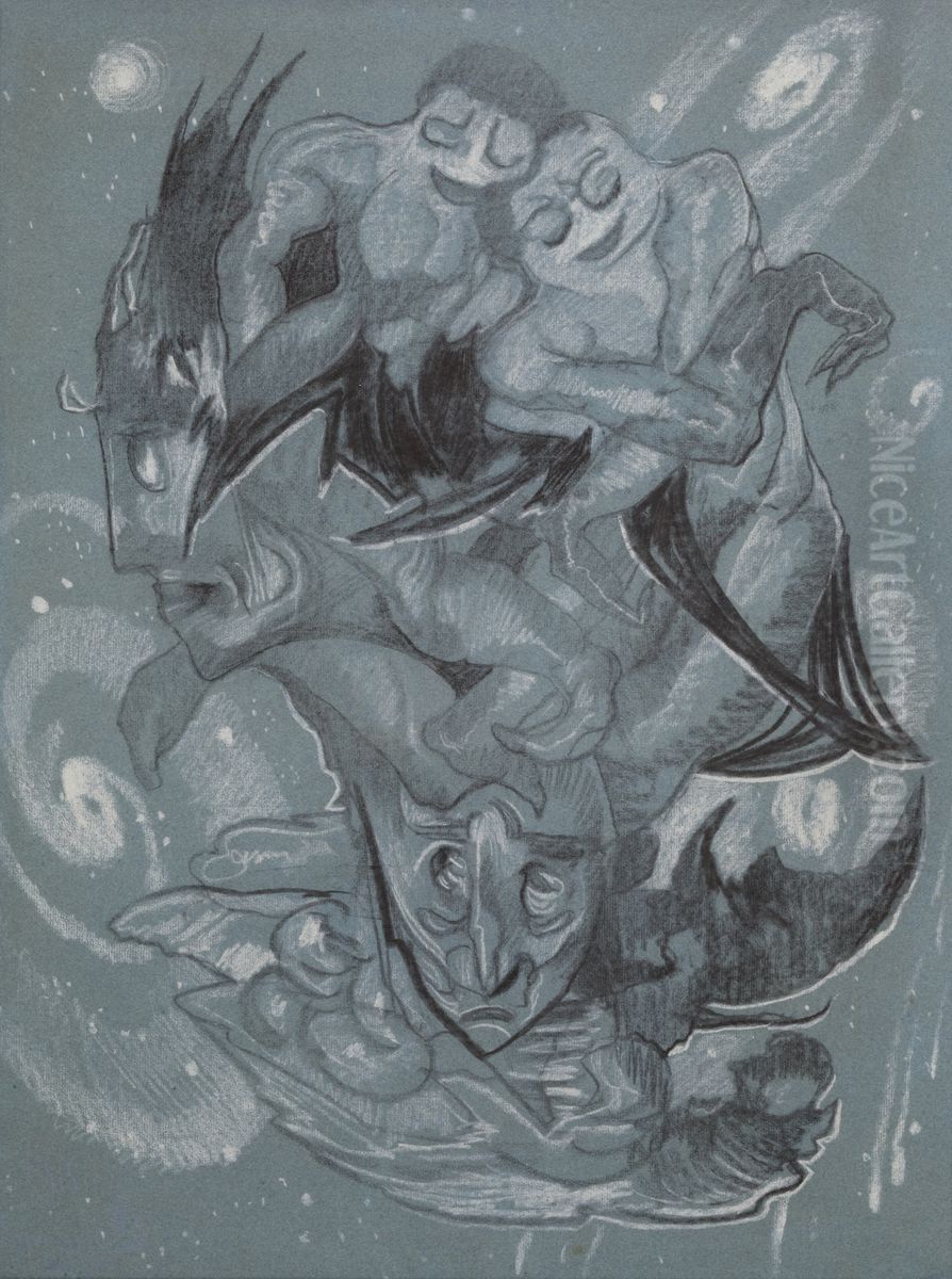 Castor and Pollux (Gemini) Oil Painting by Stanislaw Ignacy Witkiewicz (Witkacy)