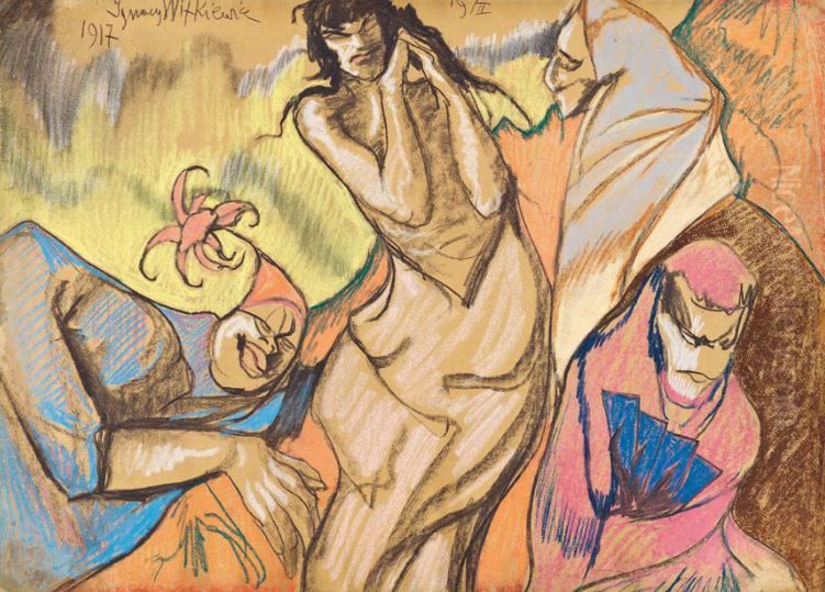 Maskarade Oil Painting by Stanislaw Ignacy Witkiewicz (Witkacy)