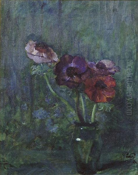 Anemoner Oil Painting by Eilif Peterssen