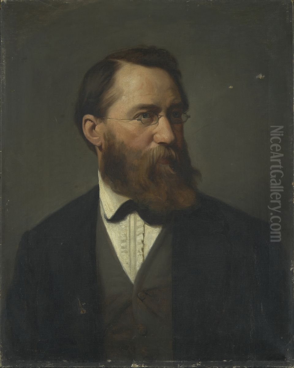 Portrett av Hans Fredrik Gude Oil Painting by Hermine Von Reck