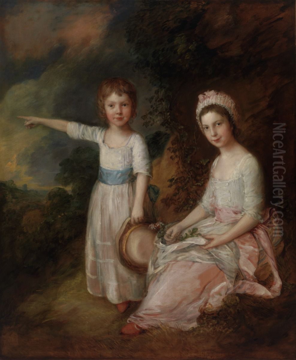 Portrait of The Charleton Children Oil Painting by Thomas Gainsborough