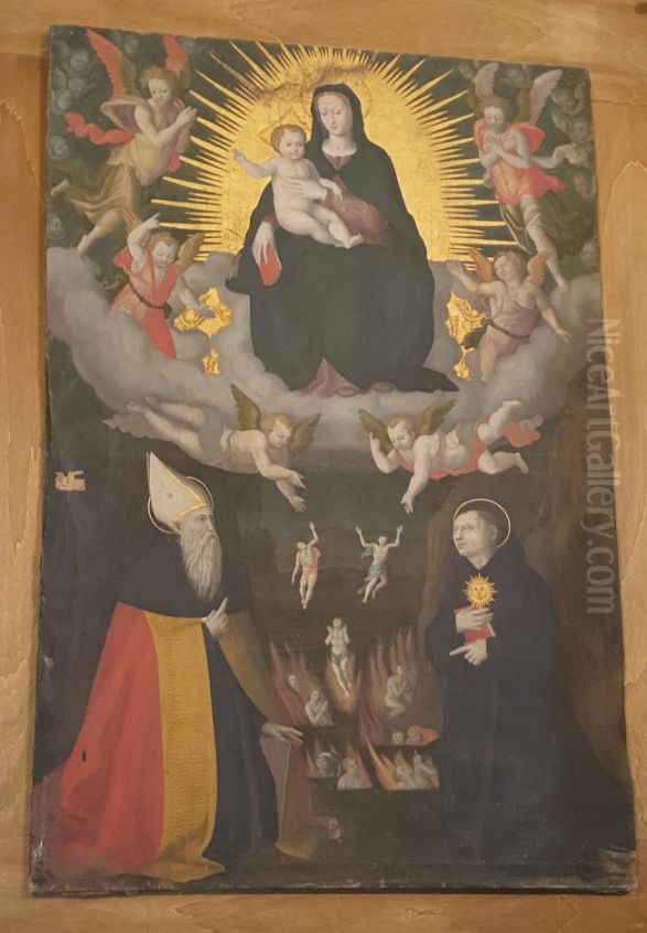 Madonna col Bambino e le anime purganti tra i SS. Agostino e Nicola da Tolentino Oil Painting by unknown