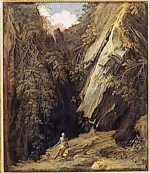 Landscape with St Jerome Oil Painting by Salvator Rosa