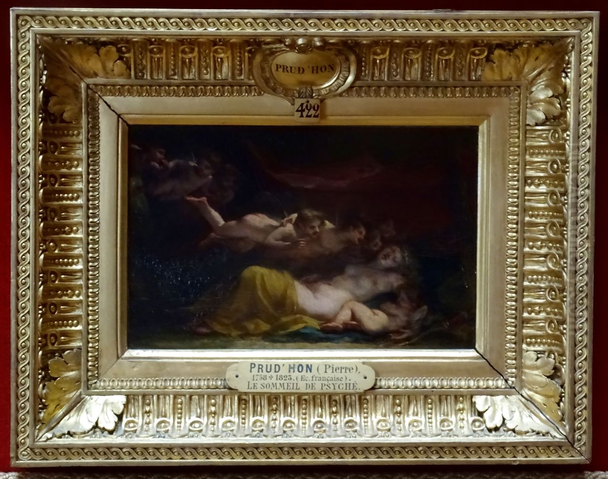 Venus et l'Amour endormis, caresses et reveilles par les Zephyrs Oil Painting by Pierre-Paul Prud'hon