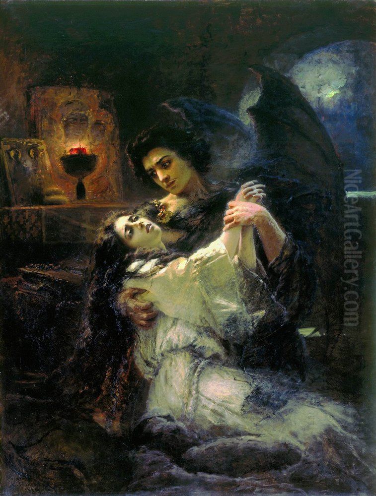 Tamara and Demon Oil Painting by Konstantin Makovsky