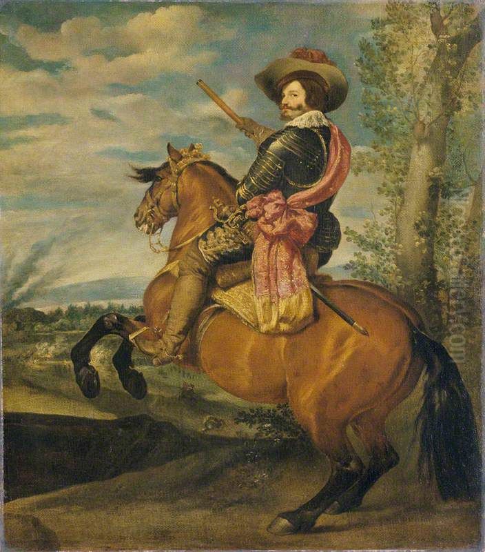 The Conde Duque de Olivares on a Chestnut Horse Oil Painting by Diego Rodriguez de Silva y Velazquez