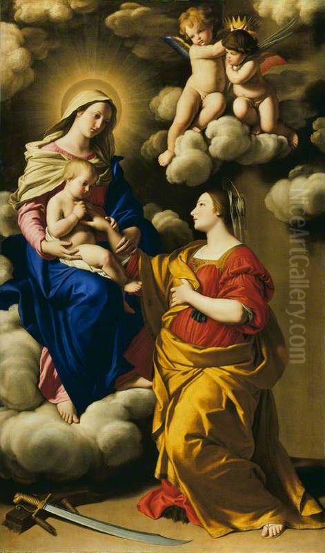 The Mystic Marriage of Saint Catherine Oil Painting by Giovanni Battista Salvi da Sassoferrato