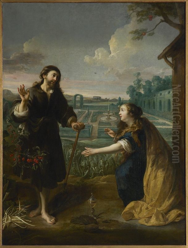 Jesus appears to Mary Magdalene Oil Painting by Jan Cossiers