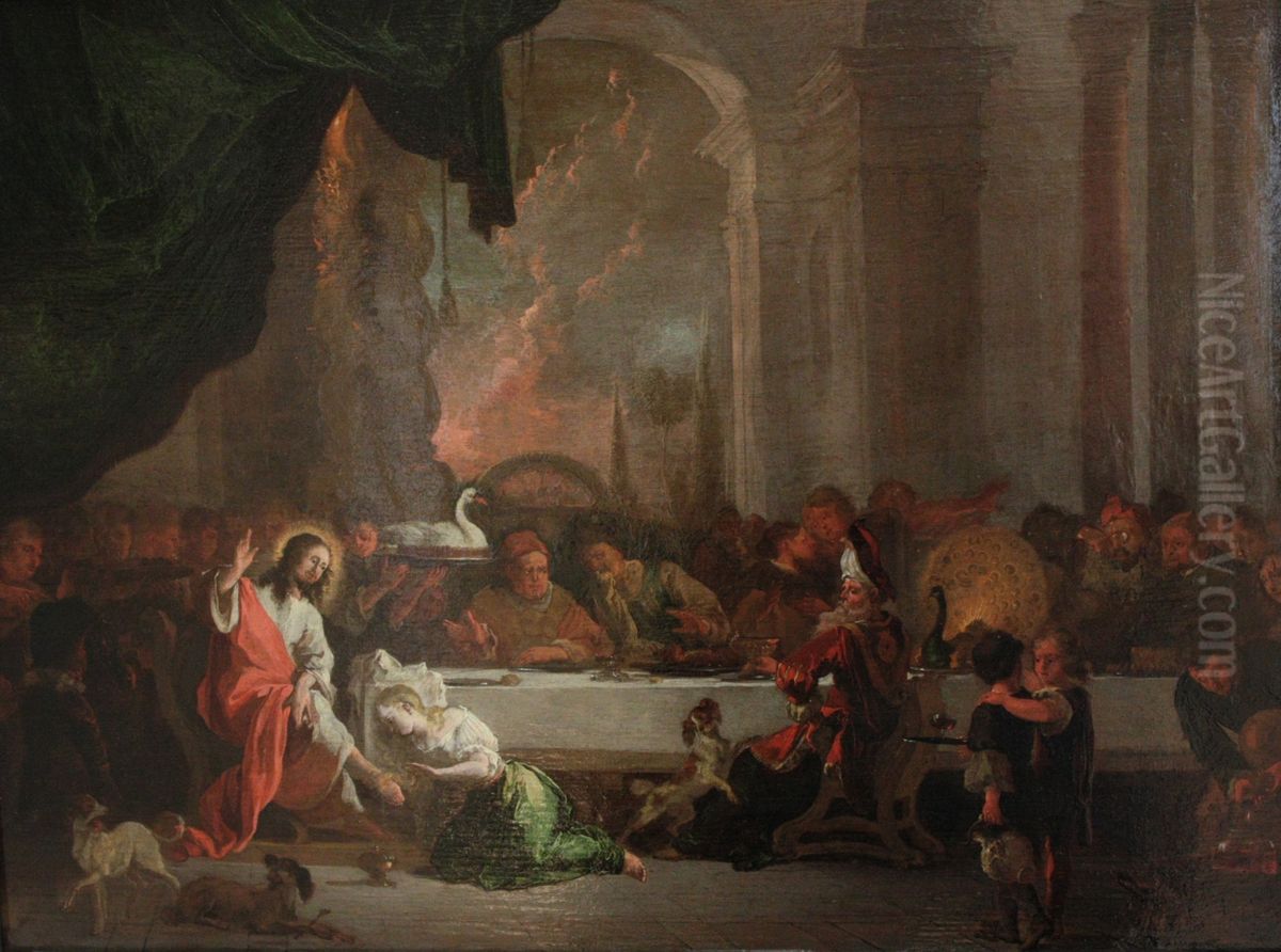 Le repas chez Simon Oil Painting by Abraham Danielsz. Hondius