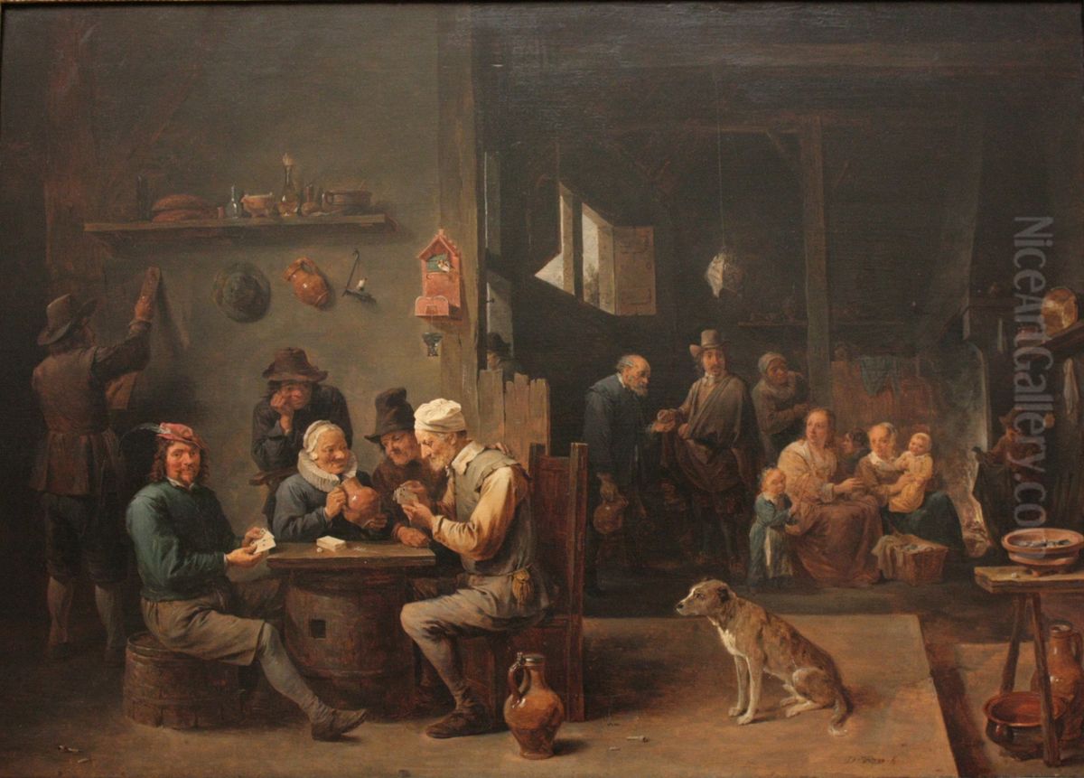 Partie de carte dans une hotellerie by David Teniers Oil Painting by David Teniers the Younger
