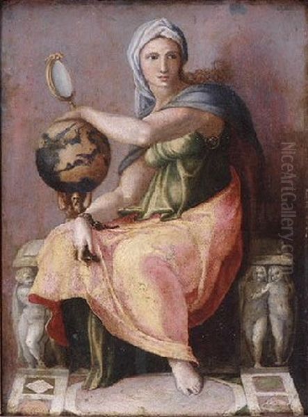 Allegorie de la Prudence et de l'Astrologie Oil Painting by Marcello Venusti