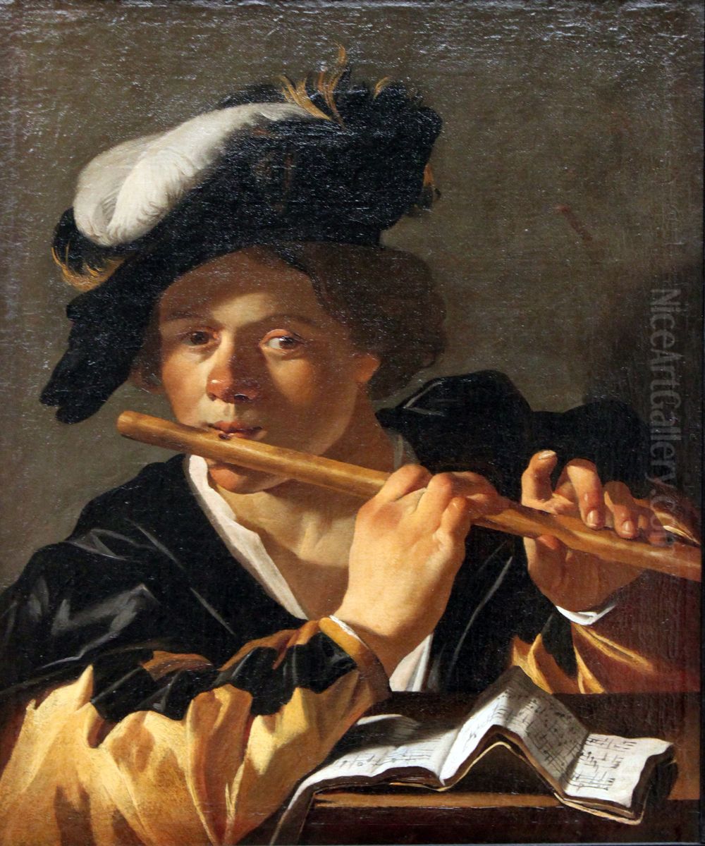 The Flute Player Oil Painting by Dirck Van Baburen