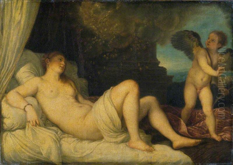 Danae with Cupid Oil Painting by Titian