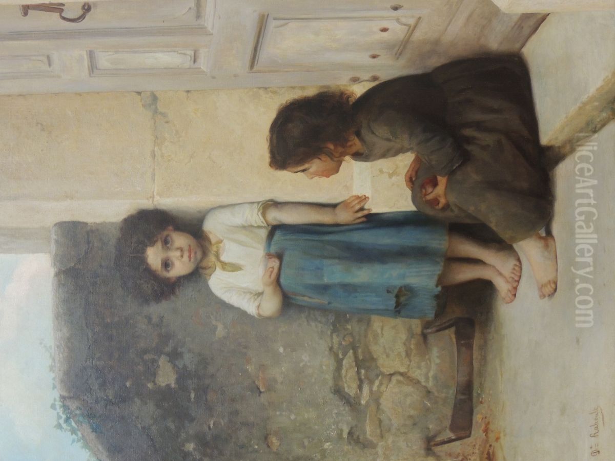 La porte close Oil Painting by Diodore Rahoult