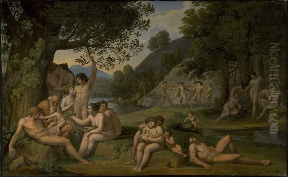 Das goldene Zeitalter Oil Painting by Franz Ludwig Catel