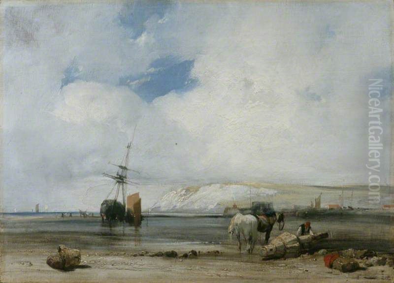 Coast of Picardy Oil Painting by Richard Parkes Bonington