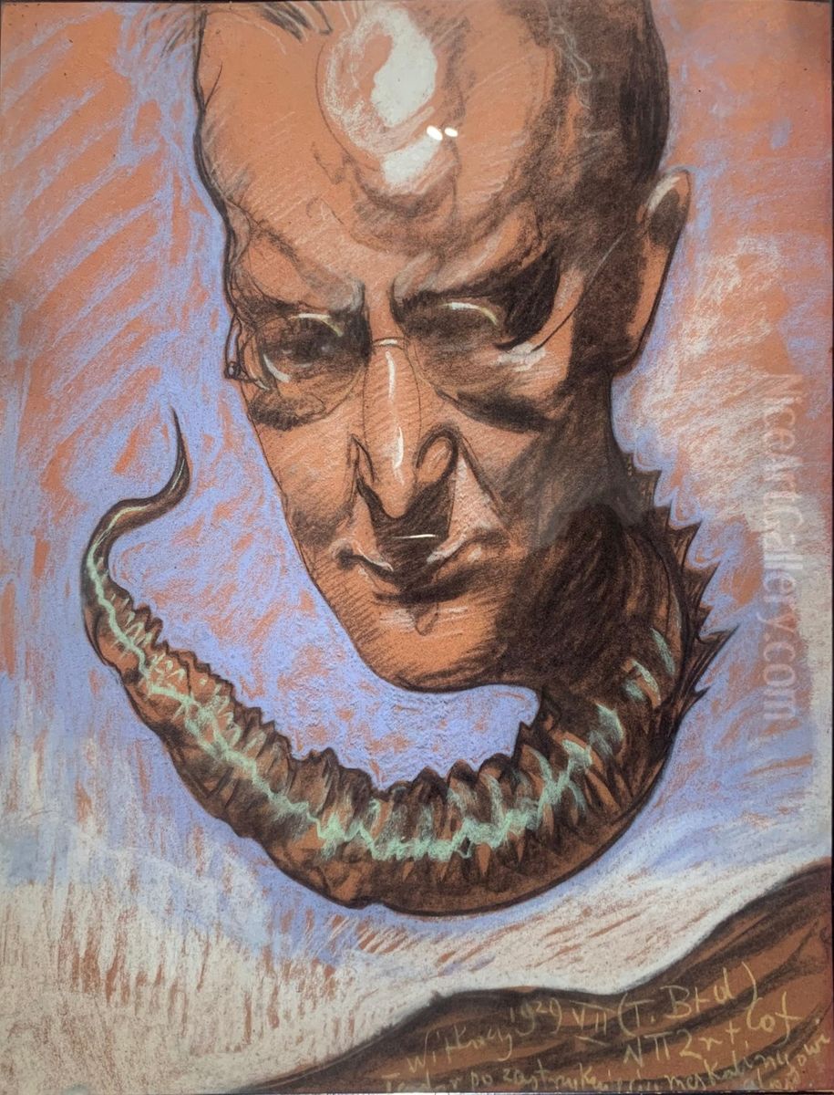 Portret Teodora Bialynickiego-Biruli, z ogonem w locie Oil Painting by Stanislaw Ignacy Witkiewicz (Witkacy)