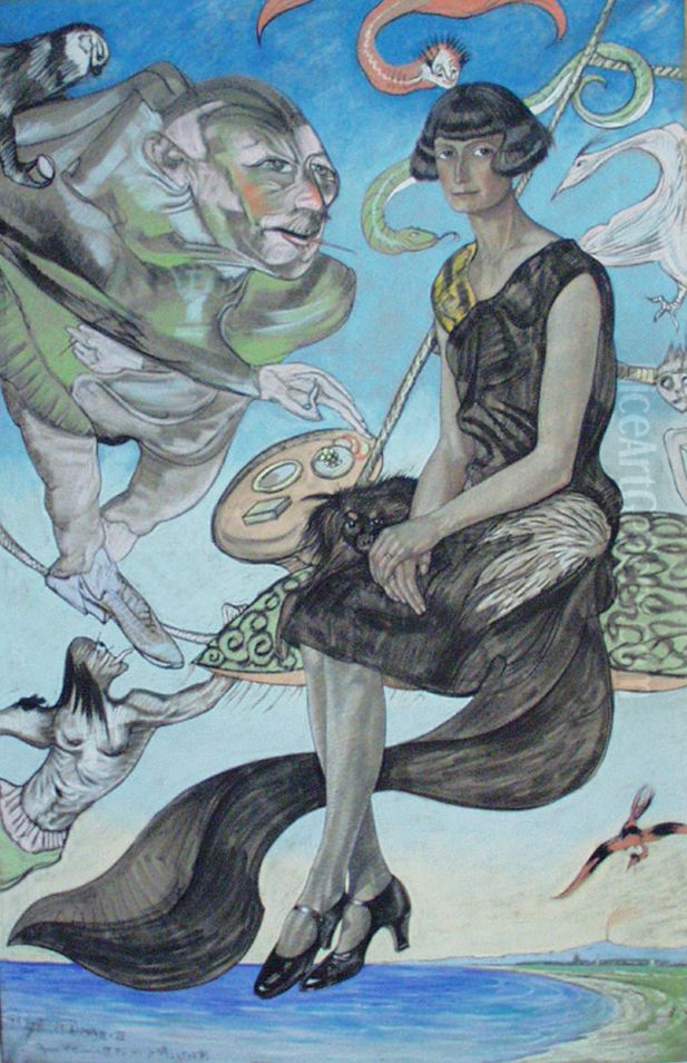 Portret Marii Nawrockiej Oil Painting by Stanislaw Ignacy Witkiewicz (Witkacy)