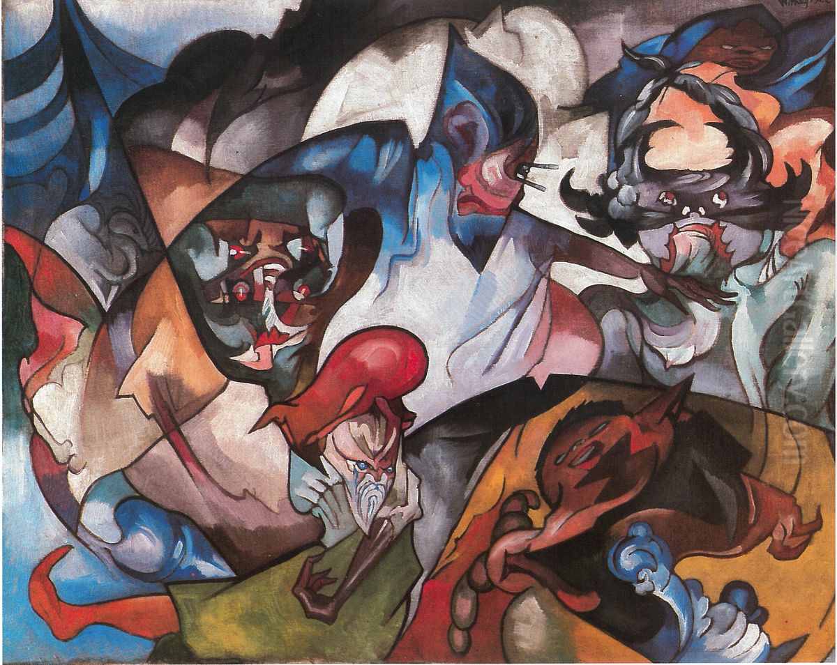 Kompozycja Oil Painting by Stanislaw Ignacy Witkiewicz (Witkacy)