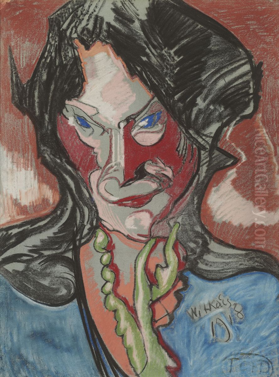 Portret Marii Witkiewiczowny Oil Painting by Stanislaw Ignacy Witkiewicz (Witkacy)