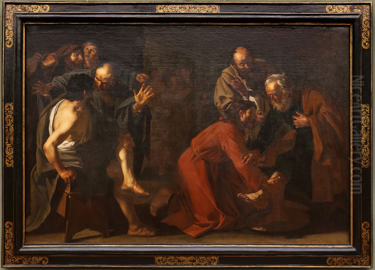 Die Fusswaschung Christi Oil Painting by Dirck Van Baburen