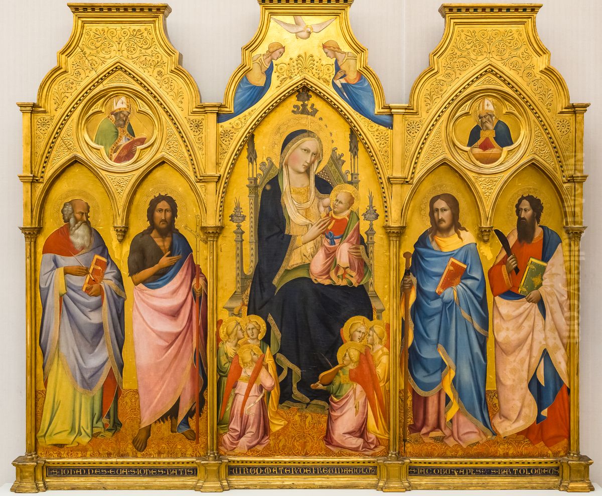 Triptych Oil Painting by Agnolo Gaddi