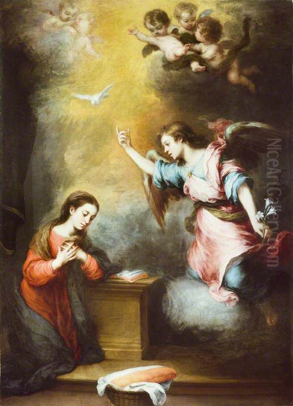 The Annunciation Oil Painting by Bartolome Esteban Murillo