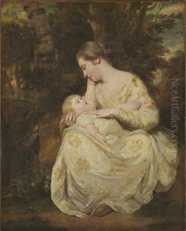 Mrs Susanna Hoare and Child Oil Painting by Of Sir Joshua Reynolds