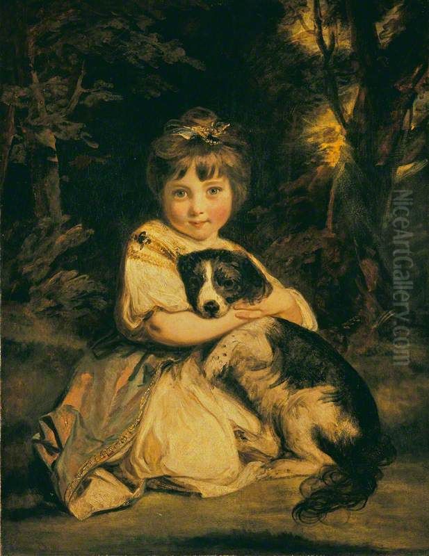 Miss Jane Bowles Oil Painting by Of Sir Joshua Reynolds