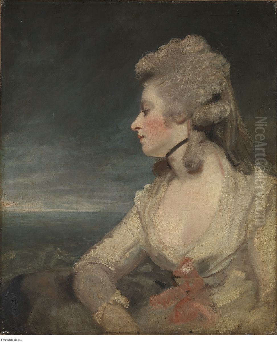 Mrs Mary Robinson Oil Painting by Of Sir Joshua Reynolds