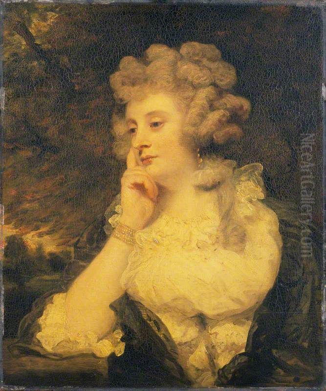 Mrs Jane Braddyll Oil Painting by Of Sir Joshua Reynolds