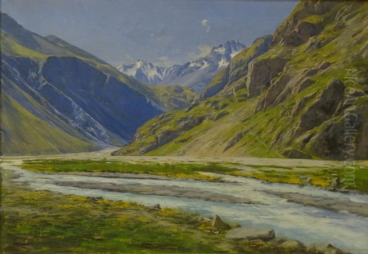 Vallee de la Romanche au Pied-du-Col Oil Painting by Charles Bertier