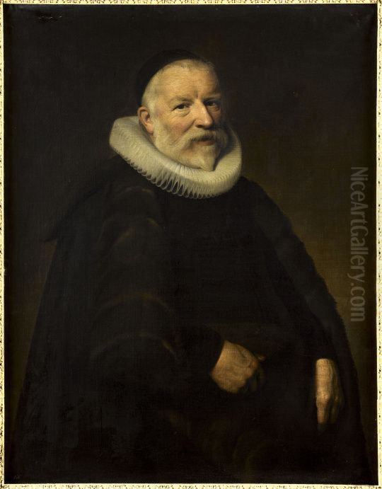 Portrait de Gilles de Glarges Oil Painting by Michiel Jansz. van Mierevelt