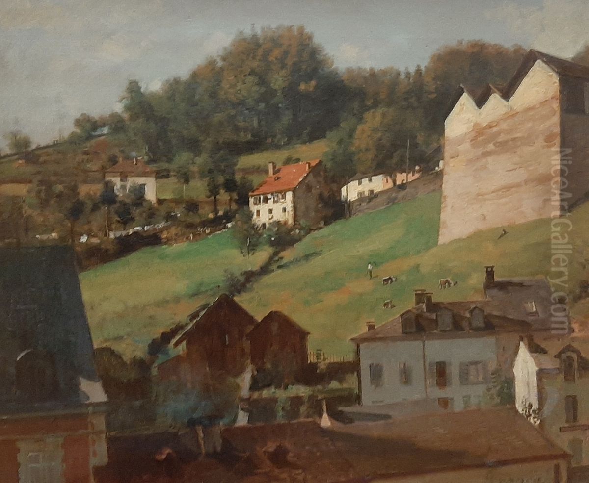 Le Pre cabri a Plombieres Oil Painting by Francois-Louis Francais