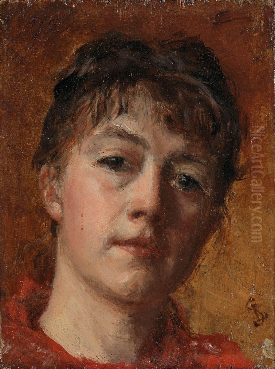 Self-portrait Oil Painting by Leis Schjelderup