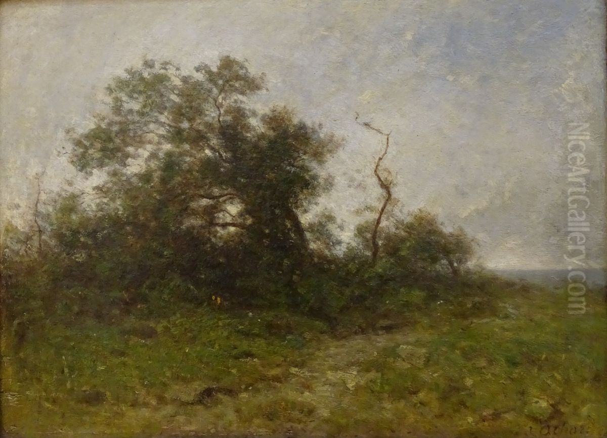 Massif d'arbres au bord de la mer. Environs d'Honfleur Oil Painting by Jean Achard